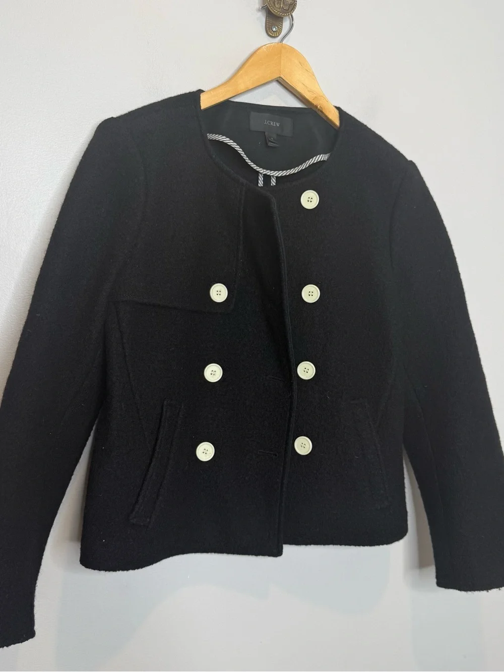 J. Crew boiled wool cropped jacket